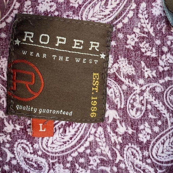 ROPER Western paisley snap button down Mens size L - Picture 5 of 10